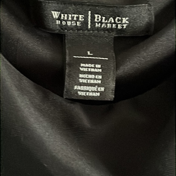 White House Black Market Black Split-Sleeve Jersey Knit Dress L - Picture 5 of 7